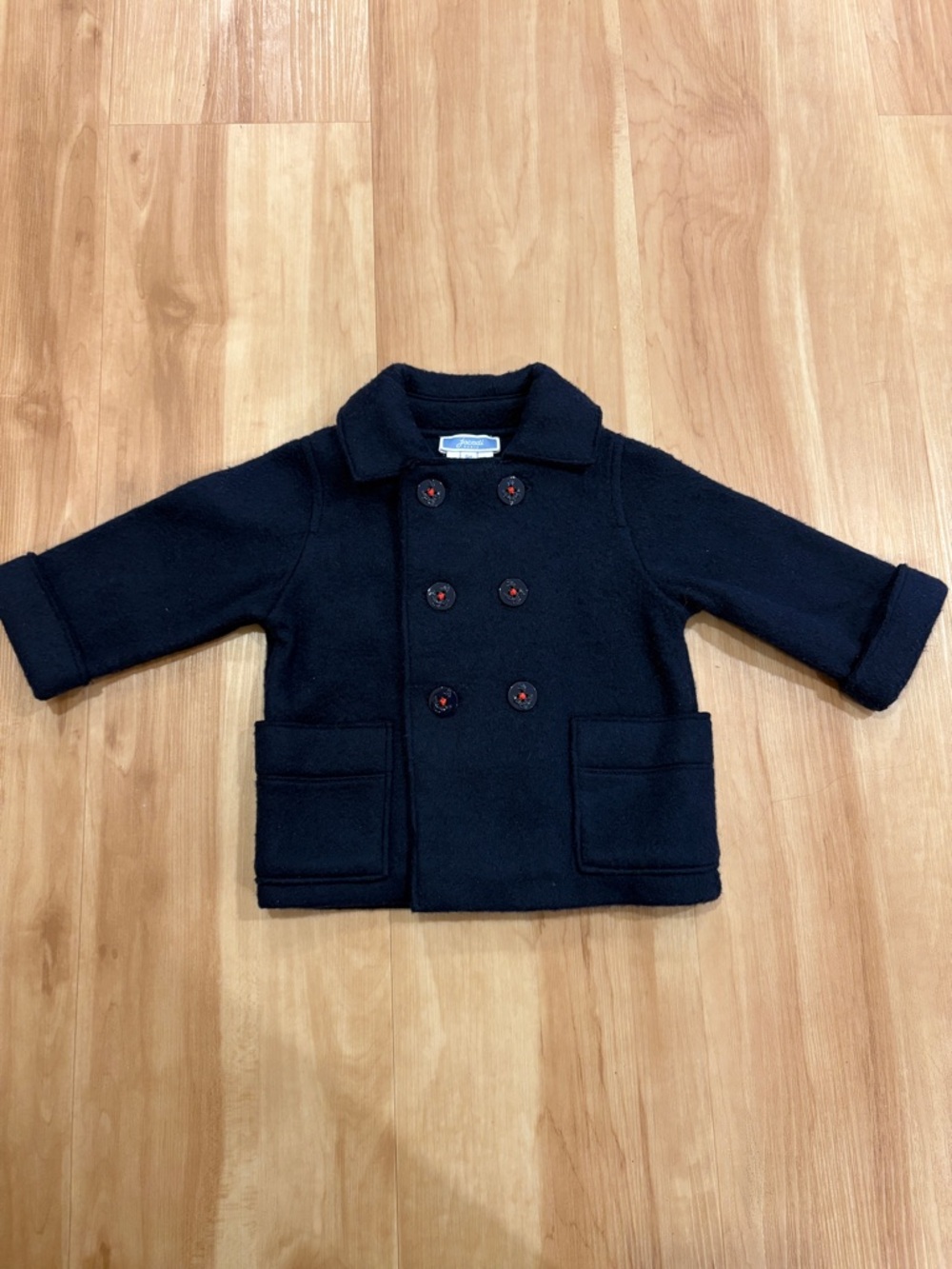 Jacadi Navy Double-Breasted Pea Coat for Kids